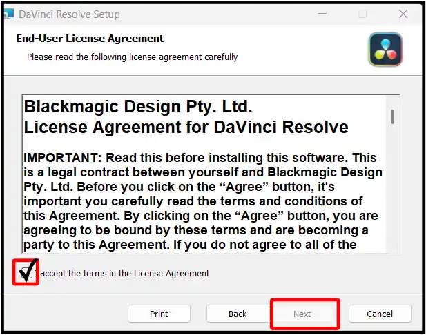 ライセンス契約画面