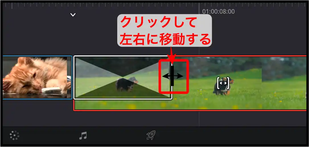 ディゾルブの効果の時間を変える