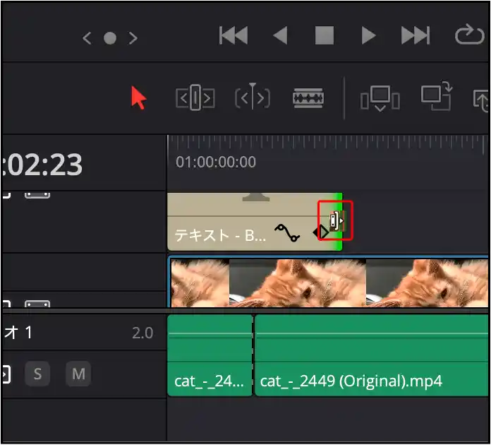 テロップの時間の変更